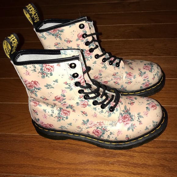 floral doc marten style boots